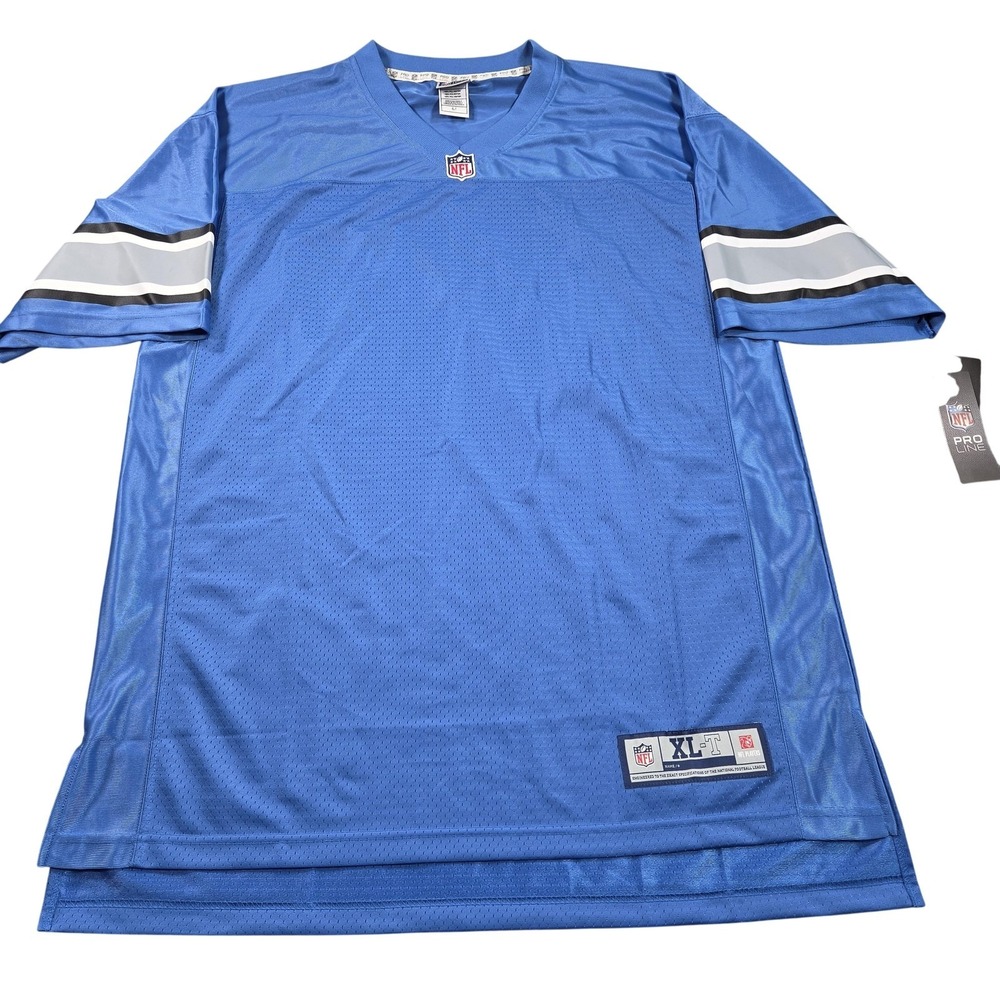 Detroit Lions Jersey Mens XL Tall Blue NFL Football NFL Pro Line Mesh Blank